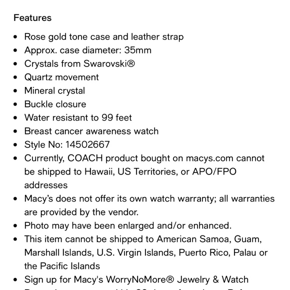 Pink COACH gem watch with leather strap - Picture 2 of 11